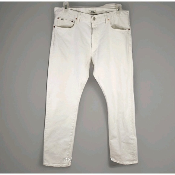 Polo Ralph Lauren Varick Slim Straight Stretch Denim Jeans White Mens 36x31 - Picture 2 of 13